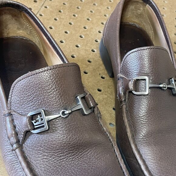 Peter Millar Crown Bit Leather Grain Loafer Shoes Brazil Made Brown Size 9.5 Men main image 9